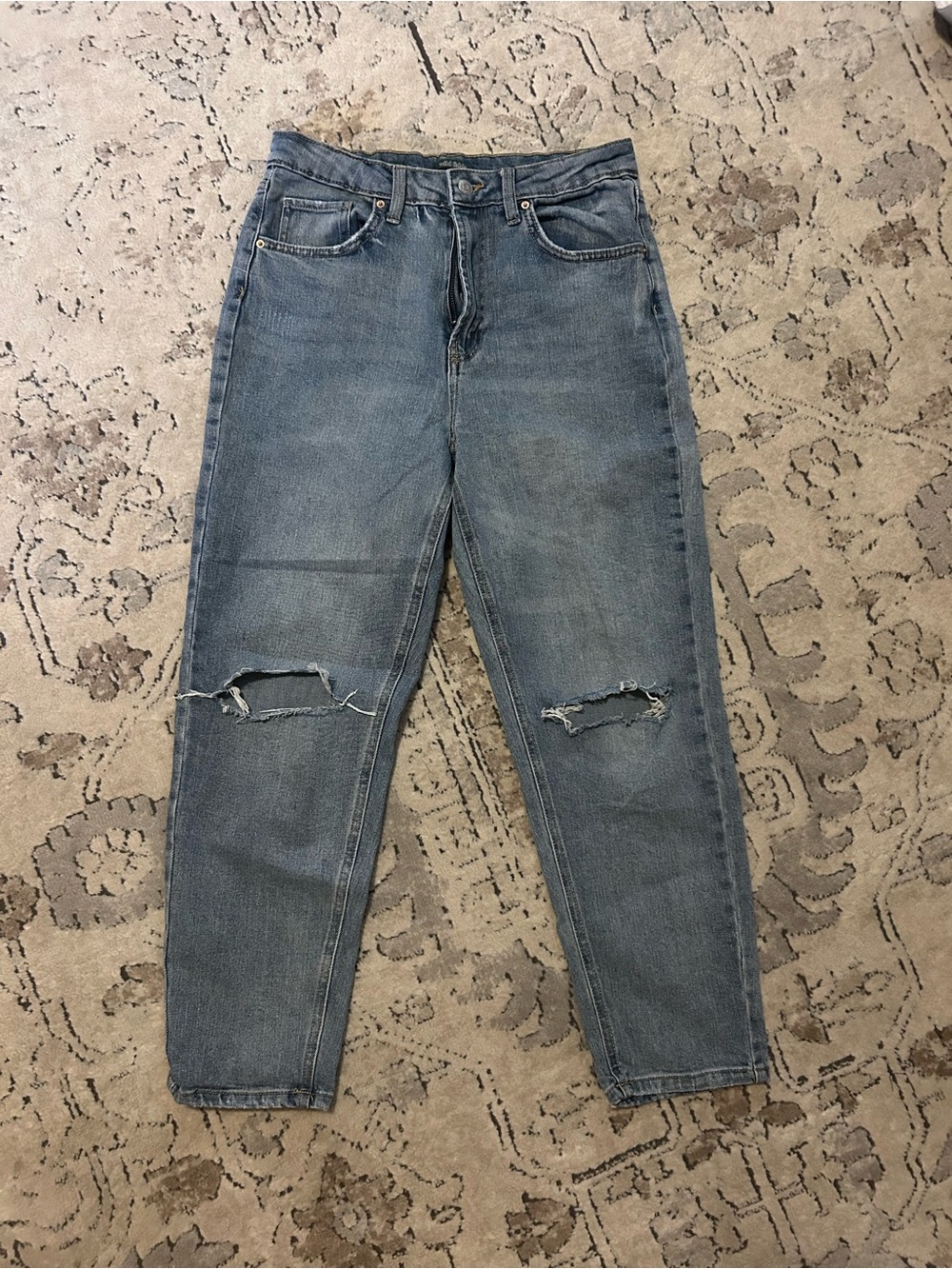 wild fable Women's Light Blue Distressed Relaxed Jeans